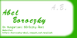 abel boroczky business card