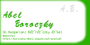 abel boroczky business card